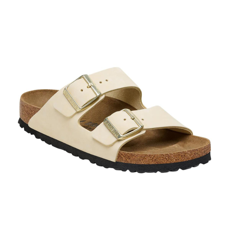 BIRKENSTOCK Arizona Nubuck Leather Narrow - Ecru