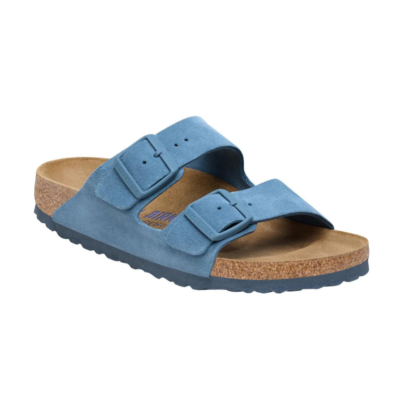 BIRKENSTOCK Arizona Suede Leather Soft Footbed Narrow - Elemental Blue