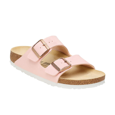 BIRKENSTOCK Arizona Shiny Embossed Birko Flor Narrow - Light Rose