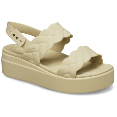 CROCS Brooklyn Woven Upper Low Wedge  - Chai