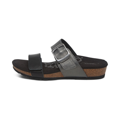 AETREX  Daisy Slide Adjustable Quarter Strap - Black