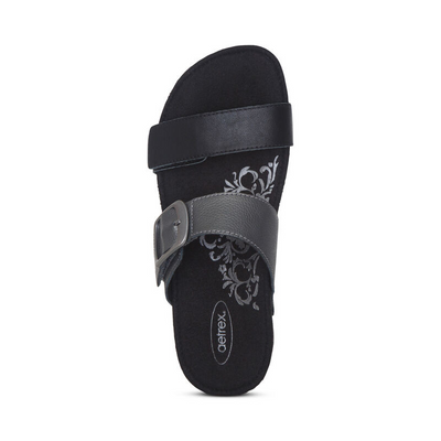 AETREX  Daisy Slide Adjustable Quarter Strap - Black