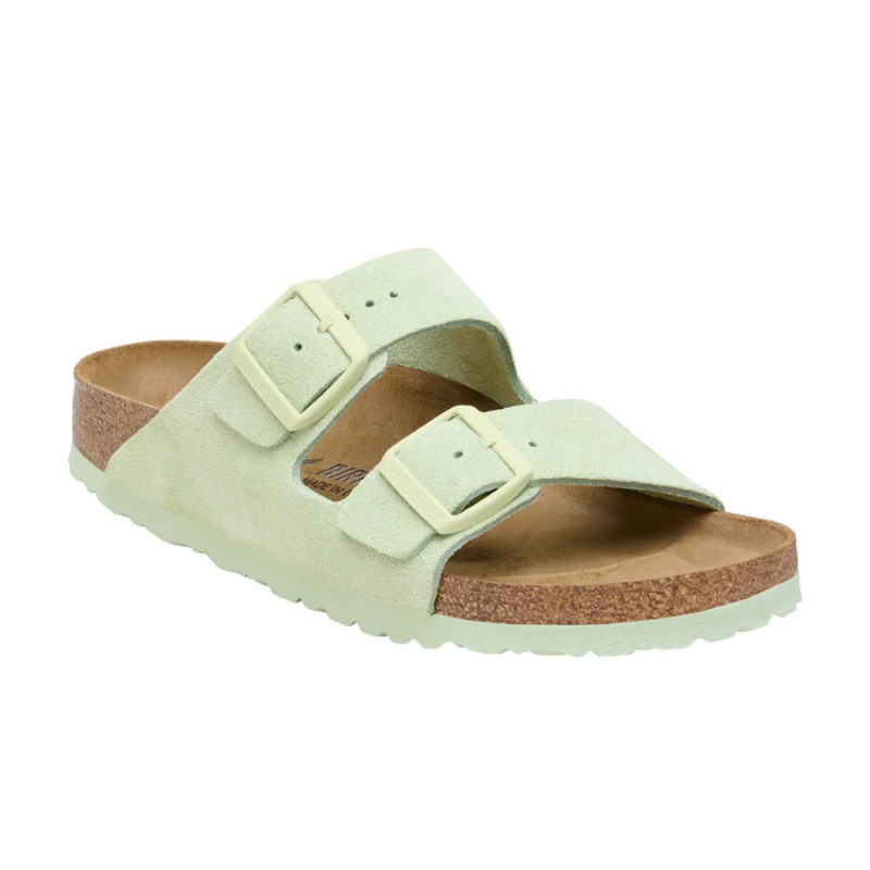 BIRKENSTOCK Arizona Suede Leather Narrow - Faded Lime