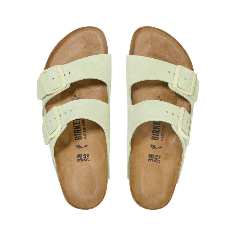 BIRKENSTOCK Arizona Suede Leather Narrow - Faded Lime