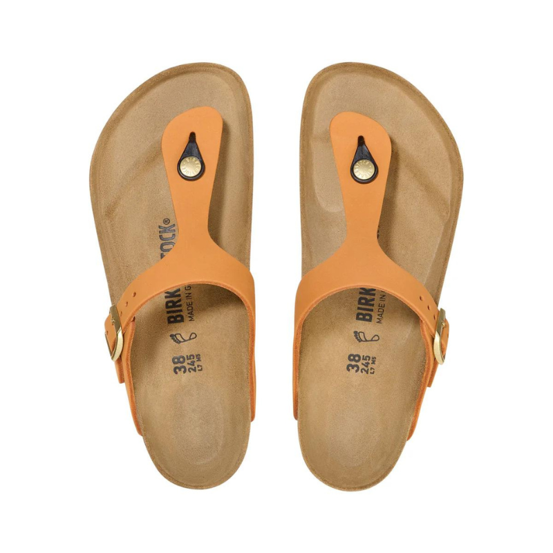 BIRKENSTOCK Gizeh Nubuck Leather Regular - Burnt Orange