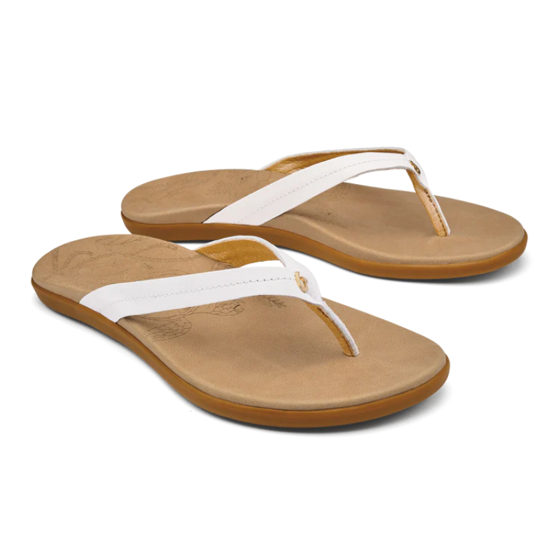 OLUKAI Honu Womens - Bright White/Golden Sand