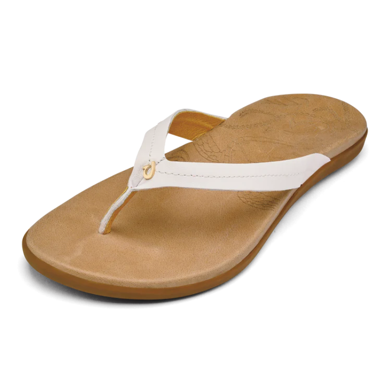 OLUKAI Honu Womens - Bright White/Golden Sand