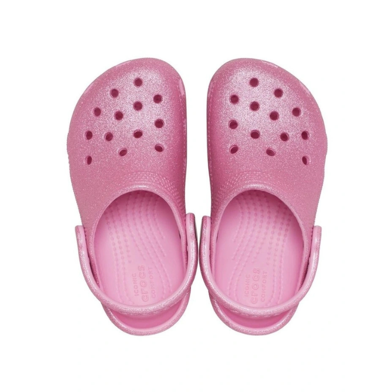 CROCS Classic Glitter Clog Toddlers - Pink Tweed Glitter