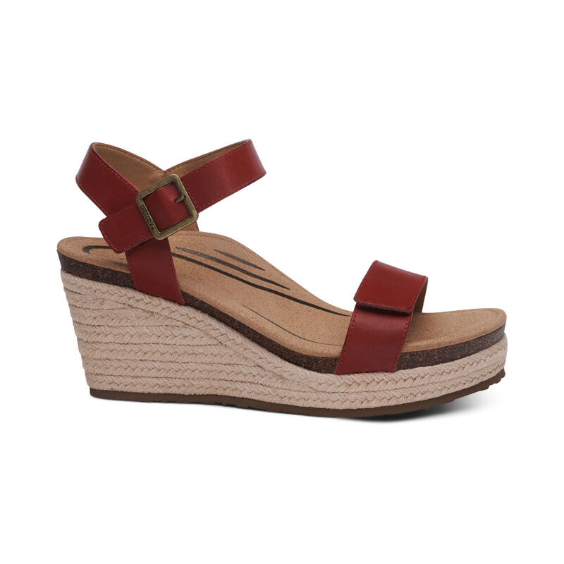 AETREX Sydney Espadrille Quarter Strap - Red