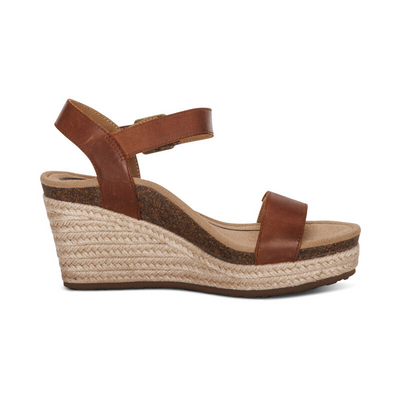 AETREX Sydney Espadrille Quarter Strap - Walnut