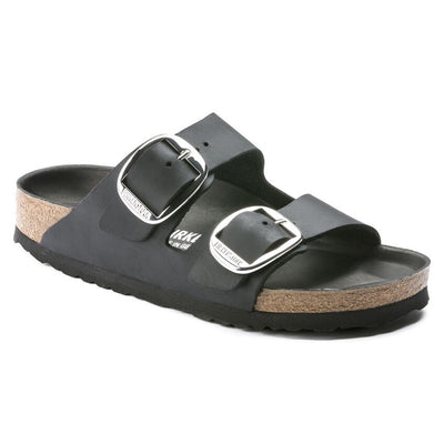 BIRKENSTOCK  Arizona Big Buckle Oiled Leather Narrow - Black