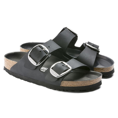 BIRKENSTOCK  Arizona Big Buckle Oiled Leather Narrow - Black