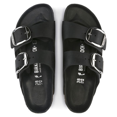 BIRKENSTOCK  Arizona Big Buckle Oiled Leather Narrow - Black