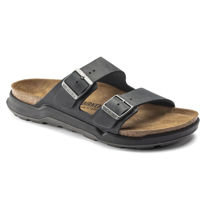 BIRKENSTOCK  Arizona Cross Town Arctic Waxy Leather Regular - Black