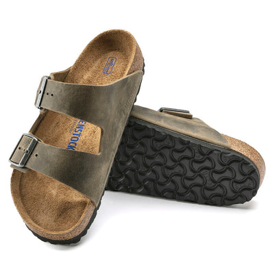 BIRKENSTOCK Arizona Oiled Leather Soft Footbed Regular - Faded Khaki