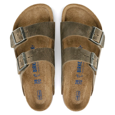 BIRKENSTOCK Arizona Oiled Leather Soft Footbed Regular - Faded Khaki