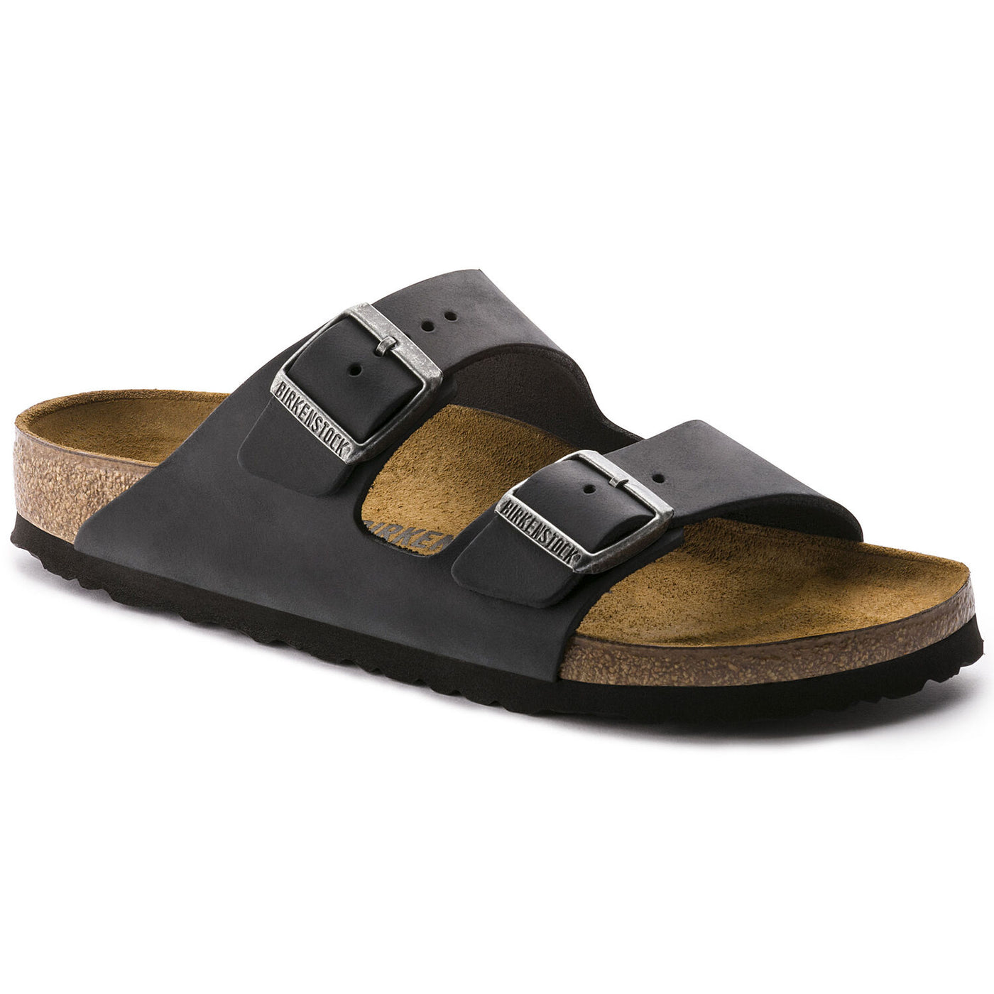 BIRKENSTOCK ARIZONA BLACK OILED LEATHER REGULAR - getset-footwear.myshopify.com