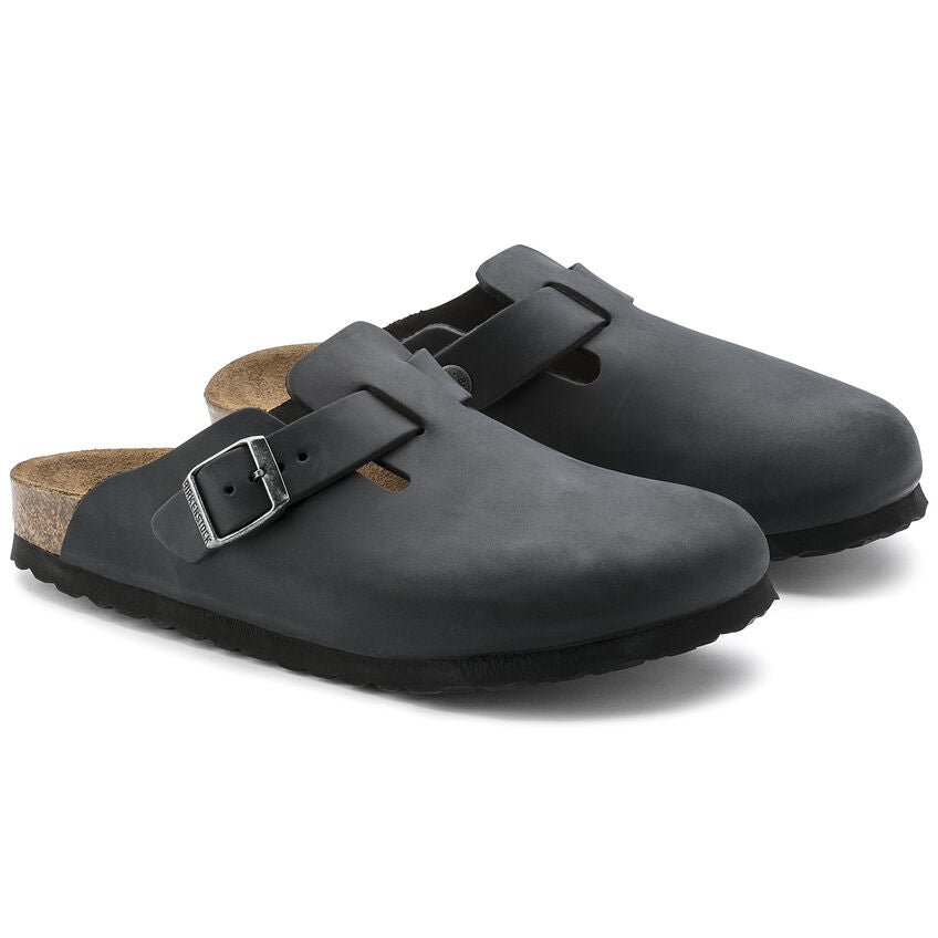 BIRKENSTOCK Boston Oiled Leather Narrow - Black