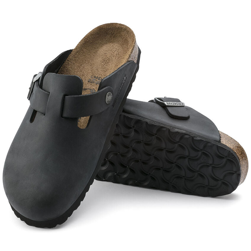 BIRKENSTOCK Boston Oiled Leather Narrow - Black