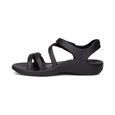 AETREX JILLIAN SPORT WATER FRIENDLY SANDAL BLACK - getset-footwear.myshopify.com