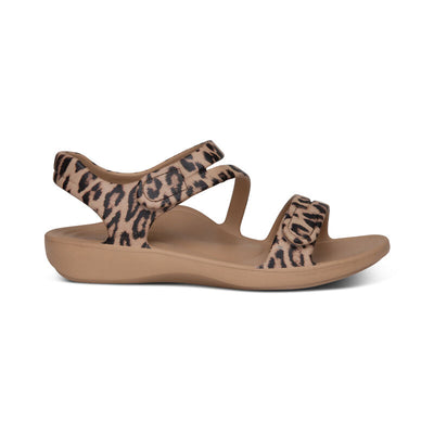 AETREX JILLIAN SPORT WATER FRIENDLY SANDAL LEOPARD - getset-footwear.myshopify.com