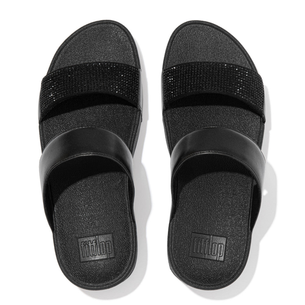 FITFLOP  Lulu Crystal Embellished Slides - Black