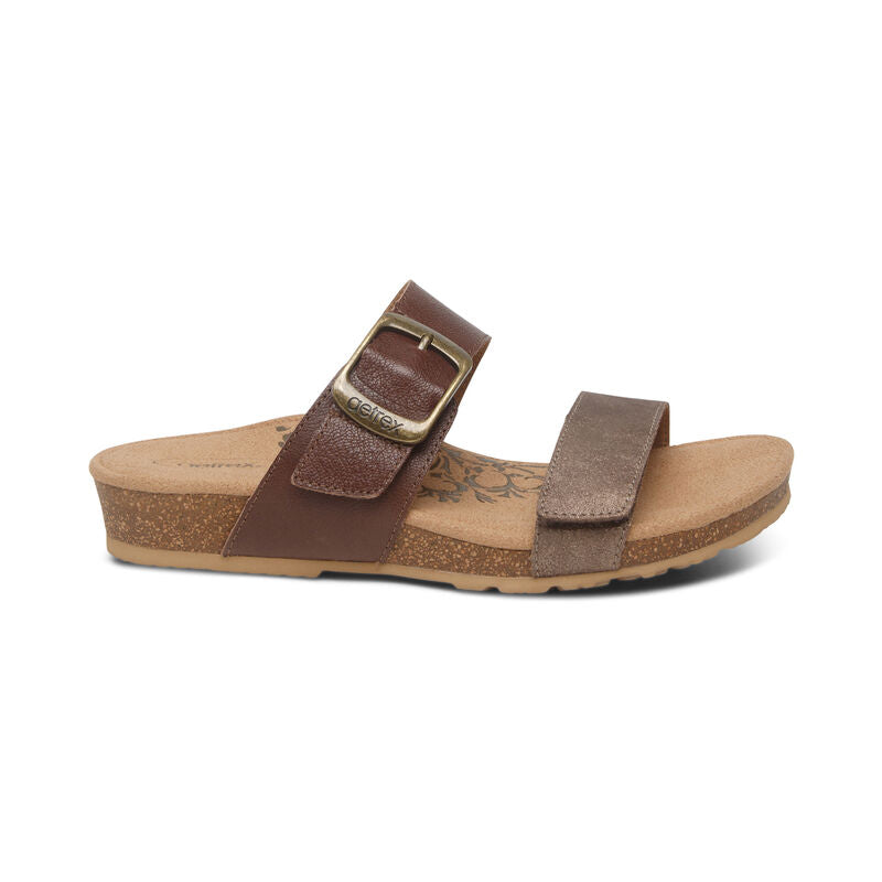 AETREX  Daisy Slide Adjustable Quarter Strap - Brown