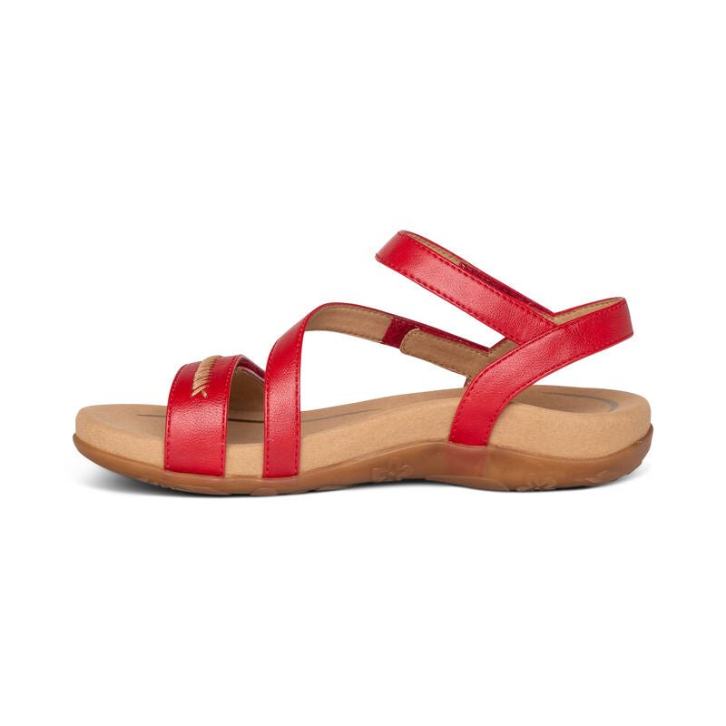 AETREX GABBY ADJUSTABLE QUARTER STRAP RED - getset-footwear.myshopify.com