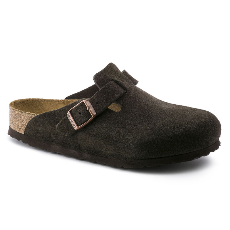 BIRKENSTOCK Boston Suede Leather Soft Footbed Narrow - Mocca