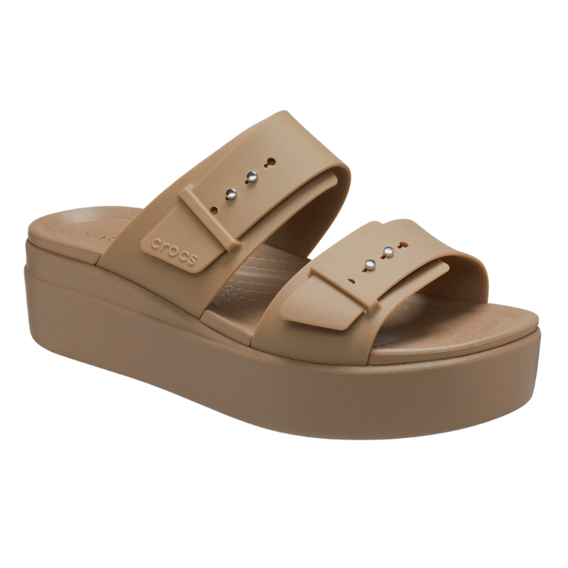 CROCS Brooklyn Buckle Low Wedge - Khaki